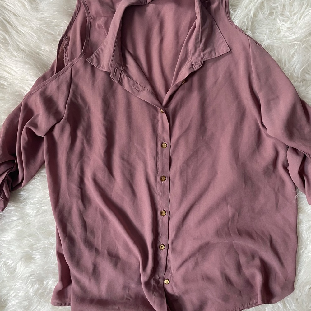 Cold shoulder button up top